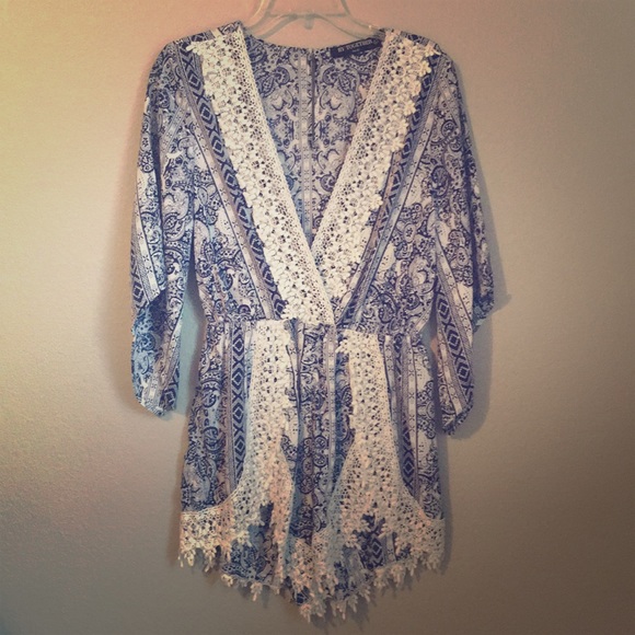 Pants - LIKE NEW Crochet Trim Romper